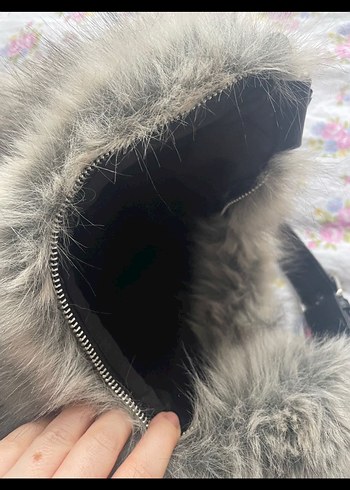 Tüylü Suni Kürk omuz Çantası - Görsel 7