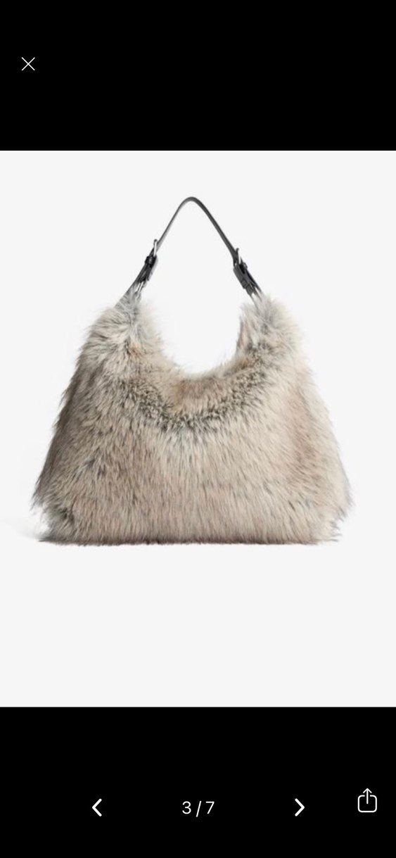 Tüylü Suni Kürk omuz Çantası - Görsel 3