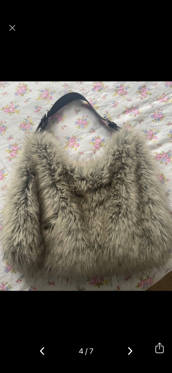Tüylü Suni Kürk omuz Çantası - Görsel 4