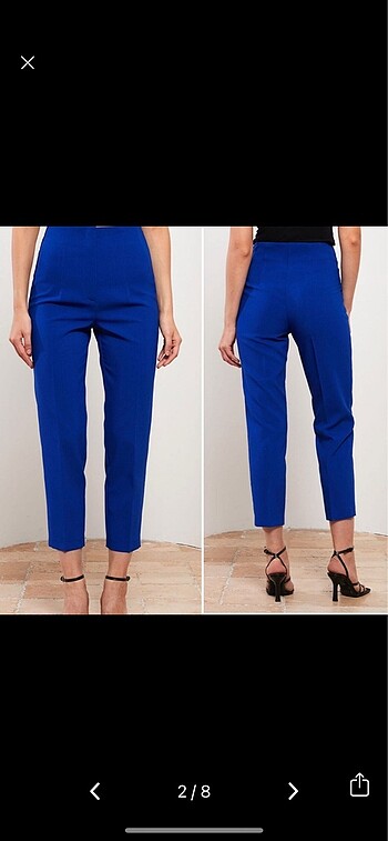 LC Waikiki Saks mavi yüksek bel pantolon