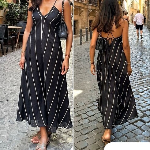 Massimo Dutti Massimo dutti astarlı keten elbise