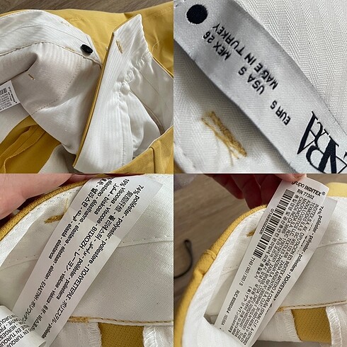 s Beden sarı Renk Zara yüksek bel pantolon