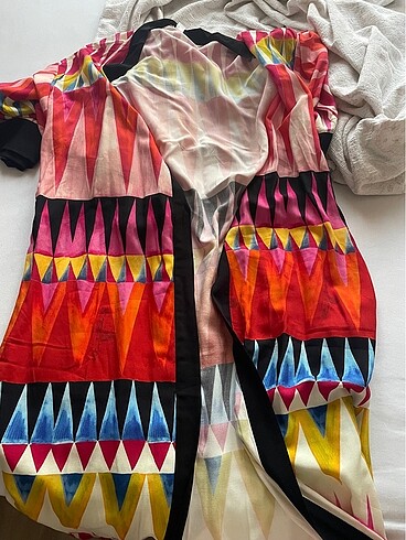 Suwen Suwen viskon renkli kimono
