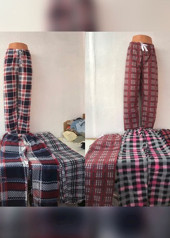 Kadın Çok Renkli Salaş Ekose Pijama Altı