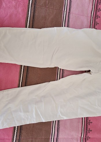 Beyaz Keten Kadın kapri - Görsel 2