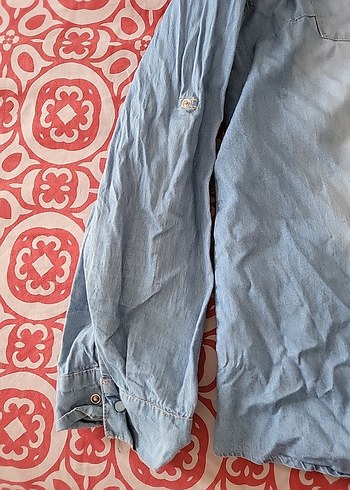 Diğer Düğmeli Mavi Denim Kadın Gömlek