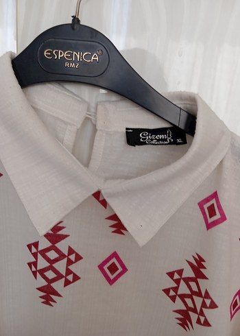 Nakışlı Beyaz Bohem Uzun Kollu Tunik - Görsel 2