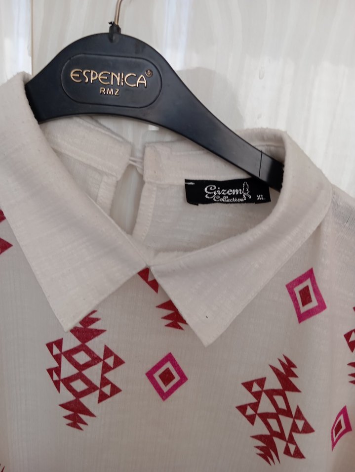 Nakışlı Beyaz Bohem Uzun Kollu Tunik - Görsel 2