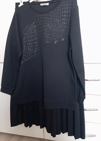 Siyah Pilili Uzun Kadın Etek iki lı takım - Görsel 2