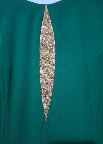 Yeşil Nakışlı Uzun Bohem Kadın Elbisesi - Görsel 5