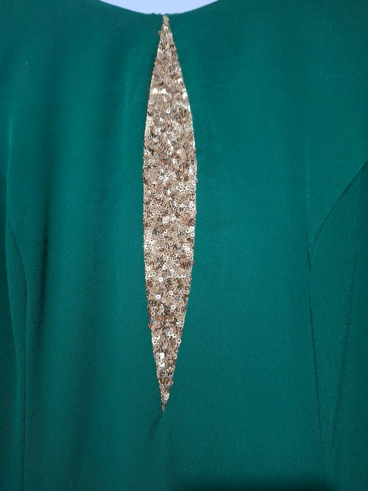 Yeşil Nakışlı Uzun Bohem Kadın Elbisesi - Görsel 5