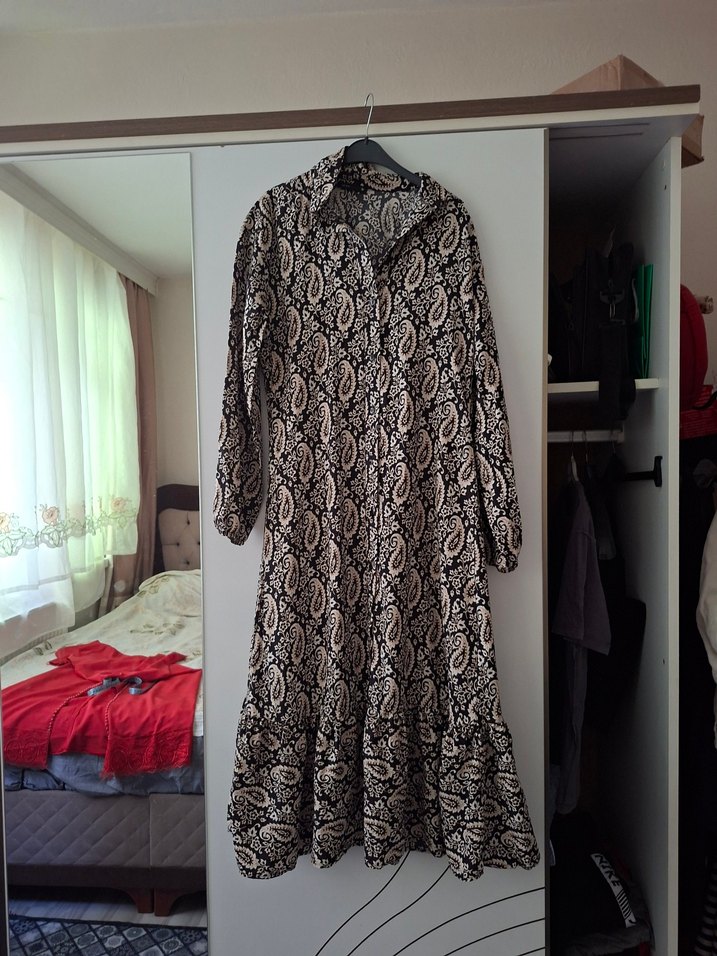 Yılan Desenli Uzun Bohem Elbise - Görsel 3