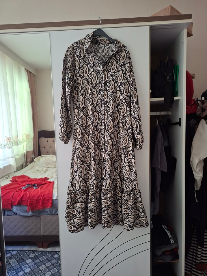 Yılan Desenli Uzun Bohem Elbise - Görsel 4