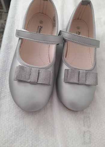 Kız Çocuk Gri Tokalı Babet Ayakkabı - Görsel 5