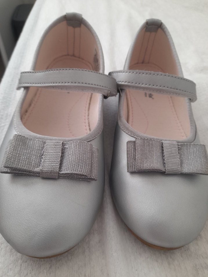 Kız Çocuk Gri Tokalı Babet Ayakkabı - Görsel 3