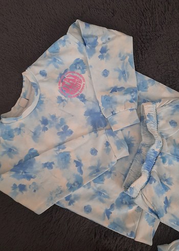 Mavi Pastel Batik Desenli Kız Eşofman Takımı - Görsel 2