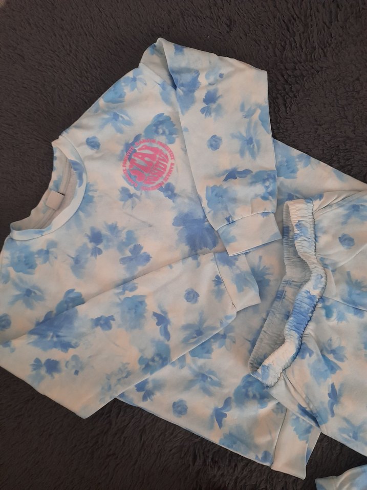 Mavi Pastel Batik Desenli Kız Eşofman Takımı - Görsel 2