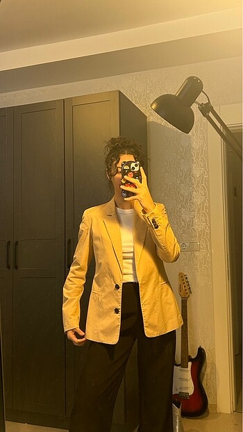 Kalın keten kumaş blazer