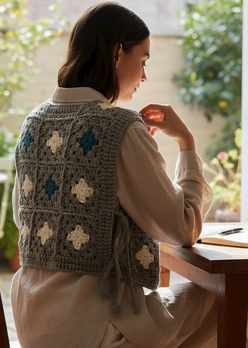 El örgüsü önlük model süveter - Görsel 9