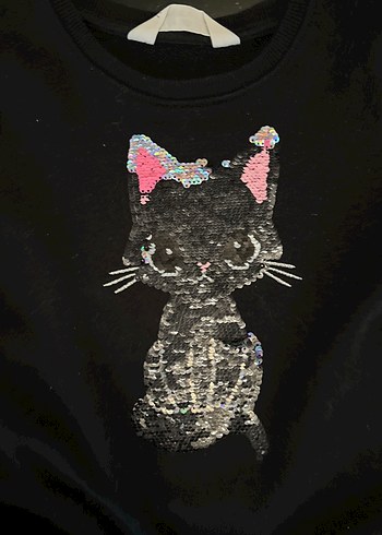 Kız Çocuk Siyah Payetli Uzun Kollu elbise - Görsel 4