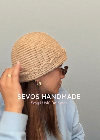 Bej Örgü Kadın Şapka (docker hat) - Görsel 3
