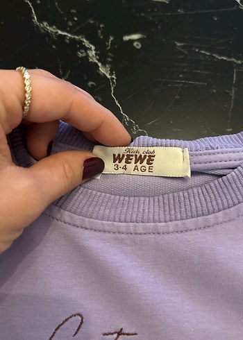 Kızlar için Lila Baskılı Pamuklu Sweatshirt - Görsel 3