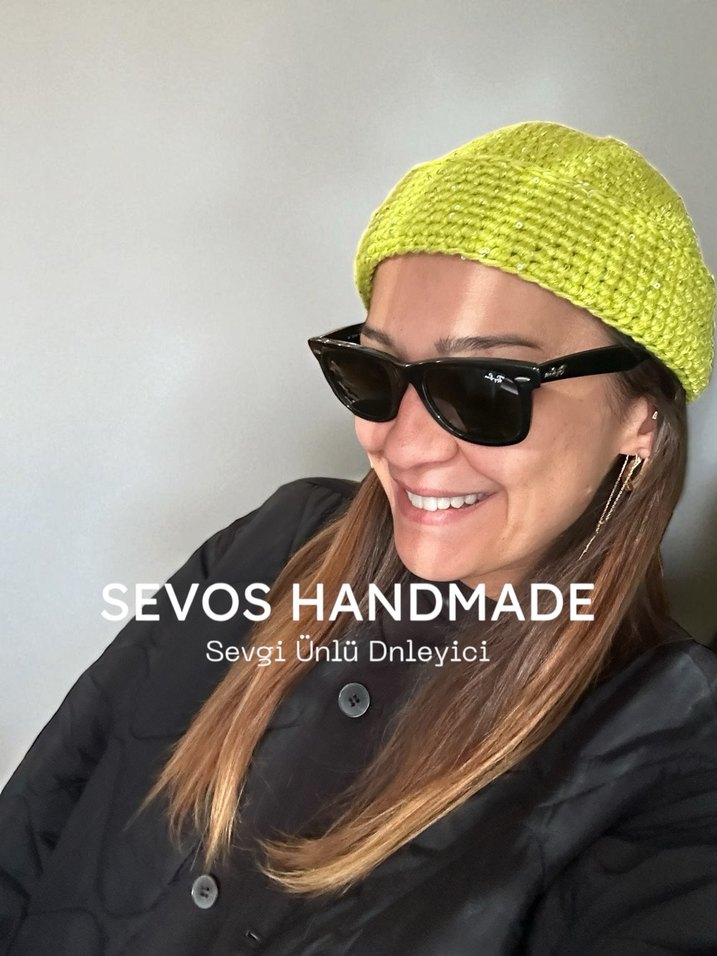 Sarı Parlak Örgü Kadın Bere DOCKER HAT - Görsel 2