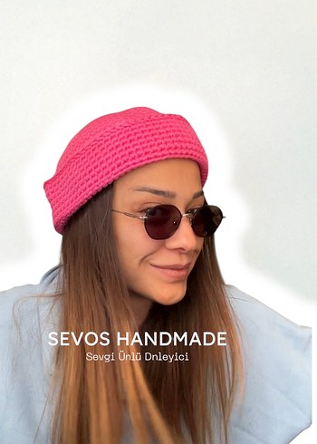 Pembe Örgü Kadın Bere (docker hat) - Görsel 3