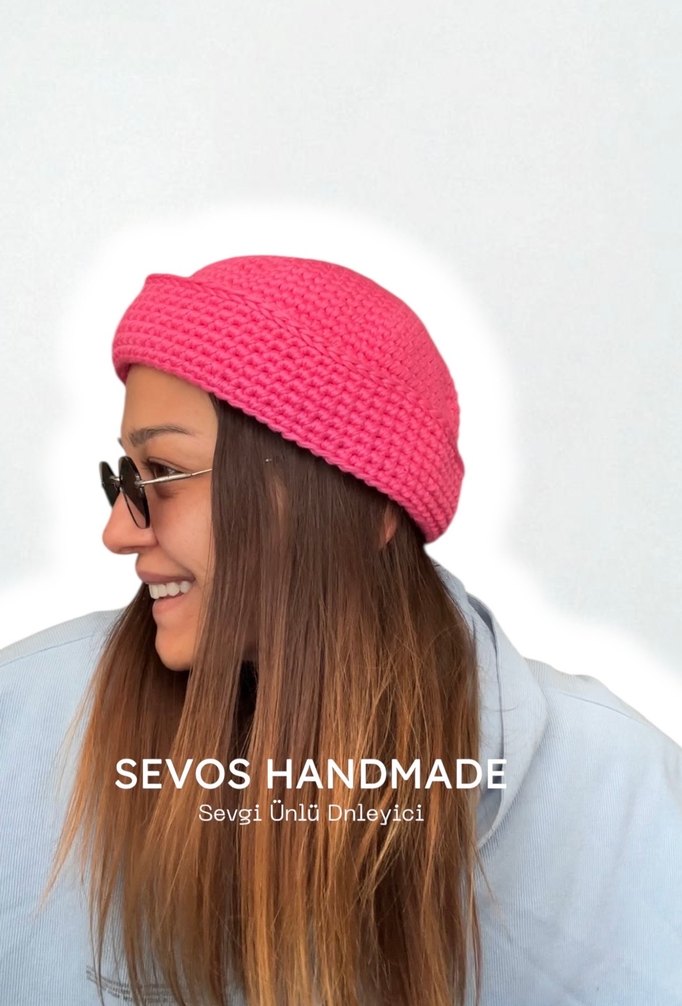 Pembe Örgü Kadın Bere (docker hat) - Görsel 5