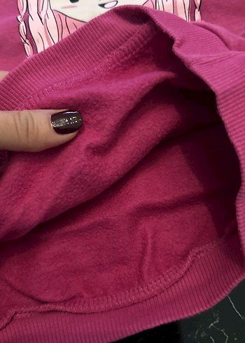 Kız Çocuk Pembe Baskılı Sweatshirt - Görsel 4
