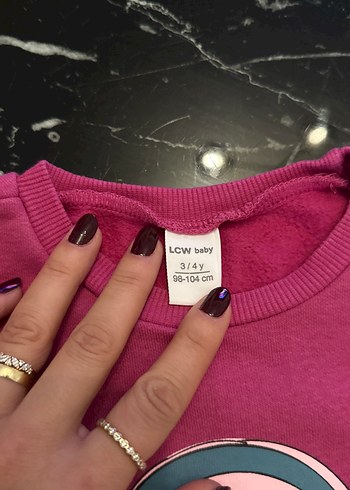 Kız Çocuk Pembe Baskılı Sweatshirt - Görsel 3