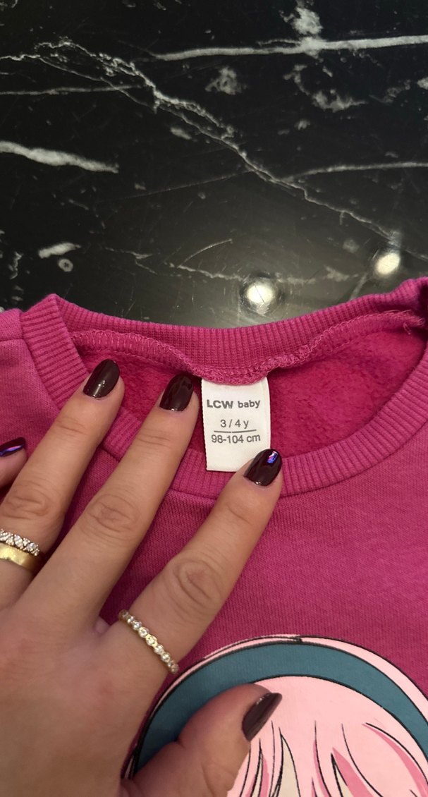 Kız Çocuk Pembe Baskılı Sweatshirt - Görsel 3