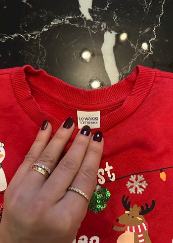 Kırmızı Baskılı Çocuk Sweatshirt - Görsel 5