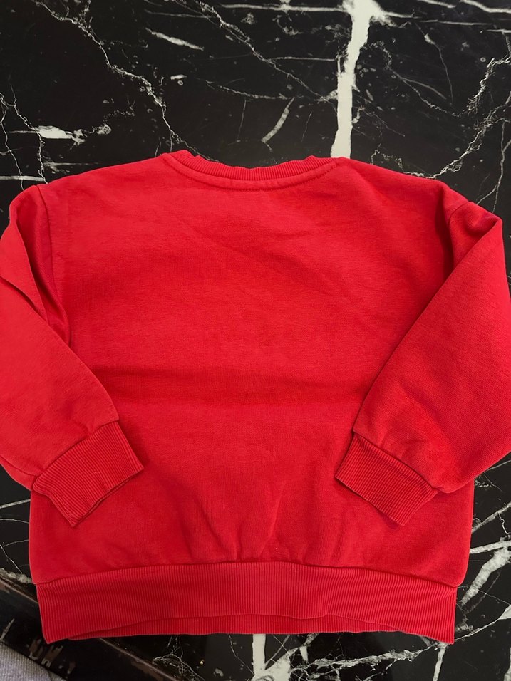 Kırmızı Baskılı Çocuk Sweatshirt - Görsel 4