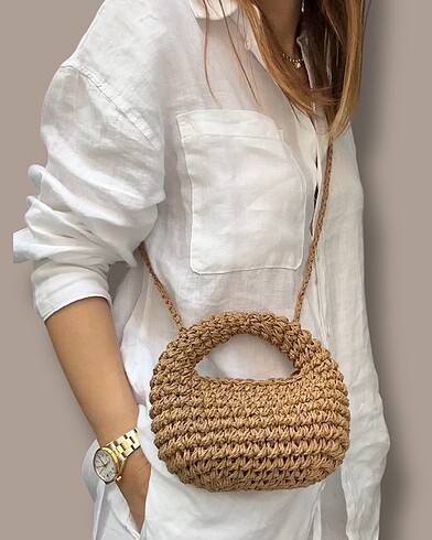 Beden El örgüsü hasır micro bag