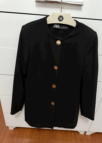 Düğmeli Siyah Kadın Blazer Ceket