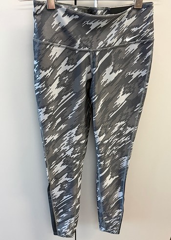 Nike Gri Antrasit Soyut Desenli Spor Tayt Nike Xs