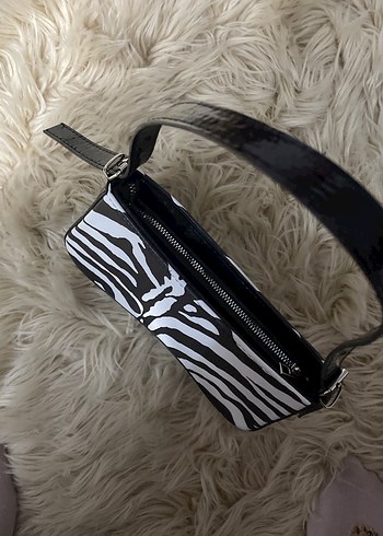 Addax Zebra Desenli Deri Kadın Çanta