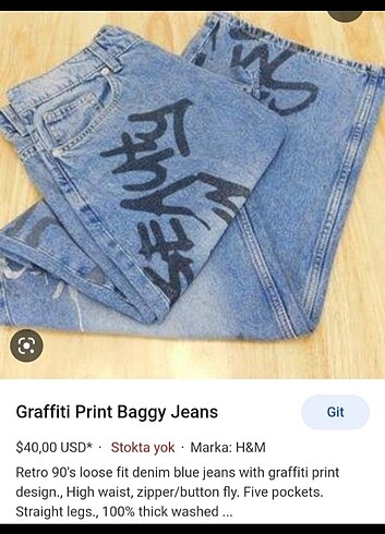 xs Beden Baggy jean