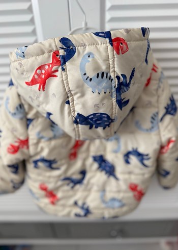 Kapüşonlu Fermuarlı Desenli Erkek Çocuk Mont - Görsel 2