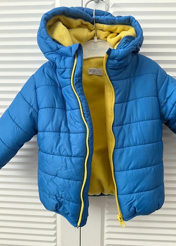Mavi Erkek Çocuk Kapüşonlu Kulaklı Mont - Görsel 2