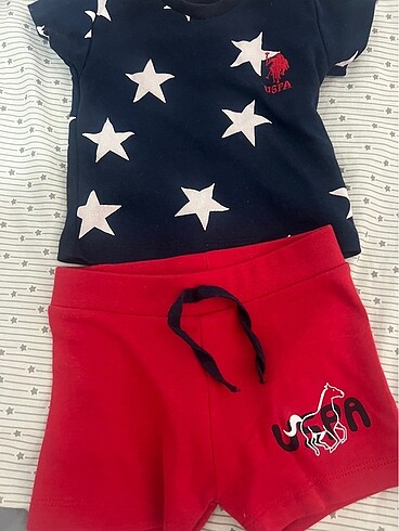 Uspa polo bebek şort tişört takım