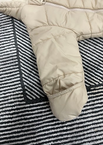 Bebek Kız Kapüşonlu Beyaz Kar Tulumu - Görsel 3