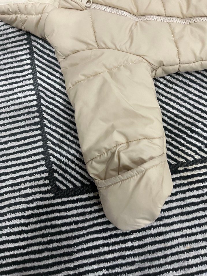 Bebek Kız Kapüşonlu Beyaz Kar Tulumu - Görsel 3