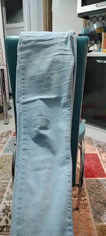 Buz mavisi yüksek bel kot pantolon