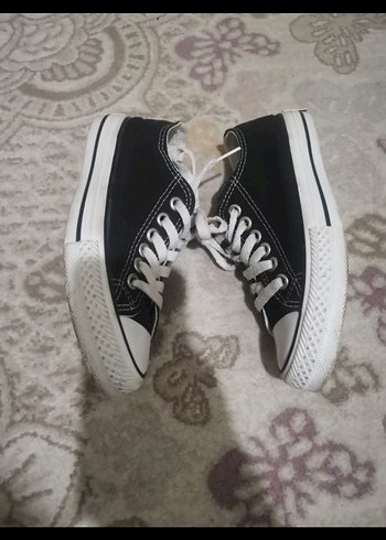 Kadın Siyah Beyaz Bağcıklı Spor Ayakkabı - Görsel 2