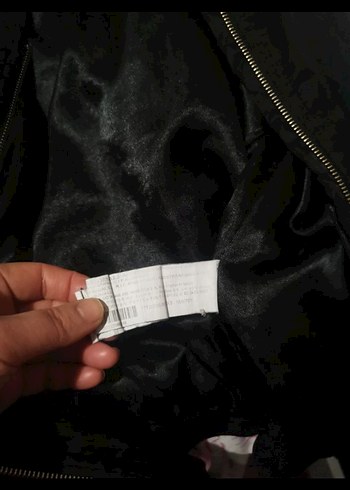 Siyah Fermuarlı Yüksek Yakalı Kadın Ceket - Görsel 5