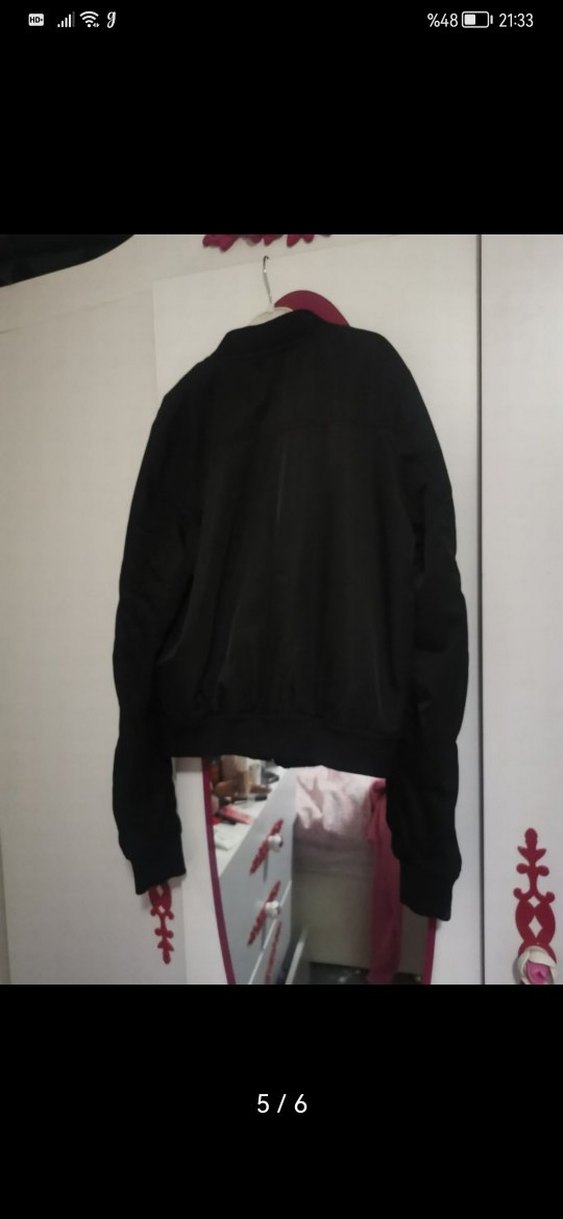 Siyah Fermuarlı Yüksek Yakalı Kadın Ceket - Görsel 4