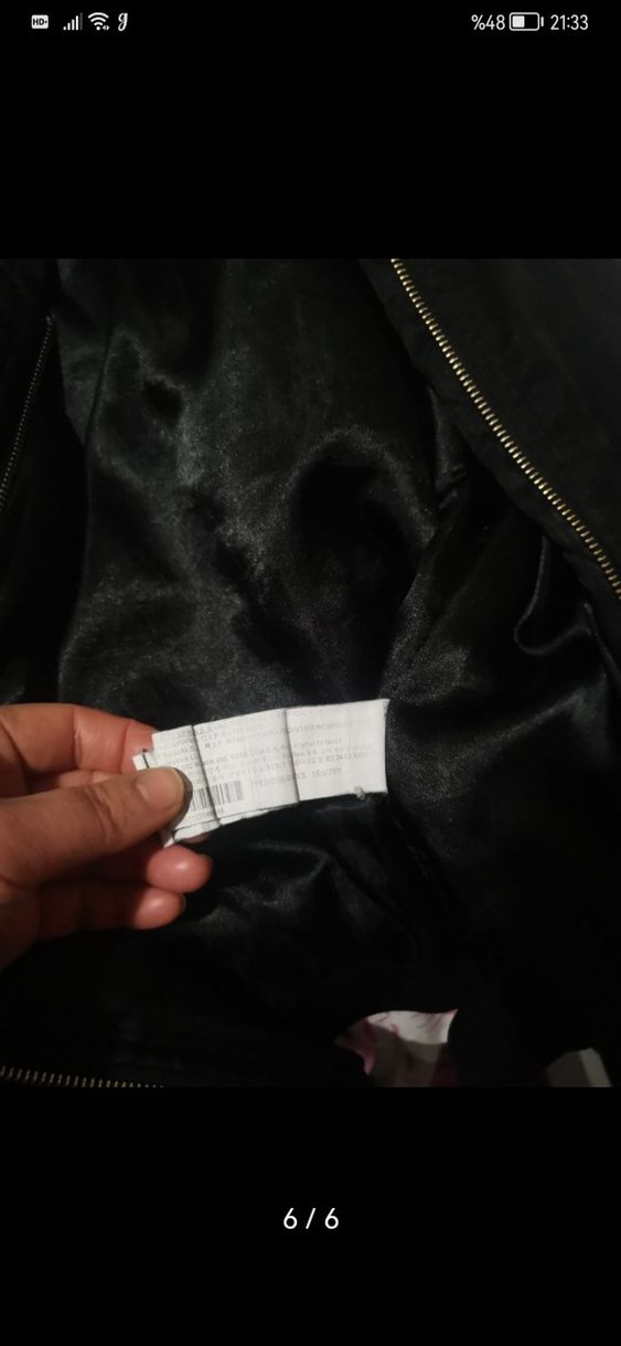 Siyah Fermuarlı Yüksek Yakalı Kadın Ceket - Görsel 5