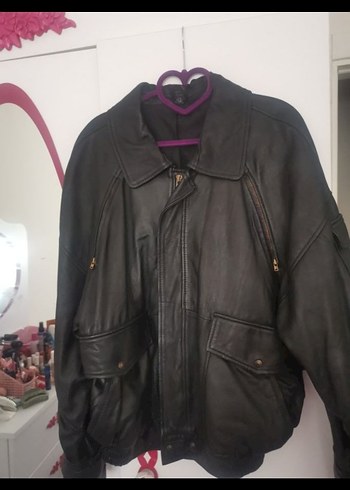 Siyah Deri Kadın Mont  Salaş - Görsel 2